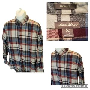 Eddie Bauer Bristol Flannel Size L - soft.  Very Unisex